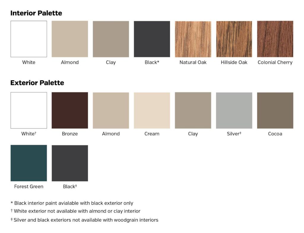 double hung Windows color palette
