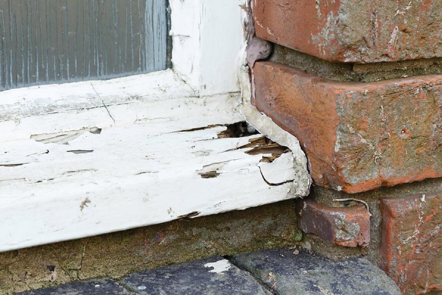 rotted exterior window casing